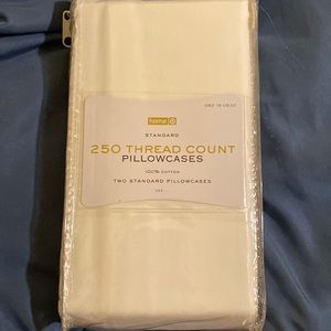 Set of 2 100% cotton standard pillowcases. Brand new in package.